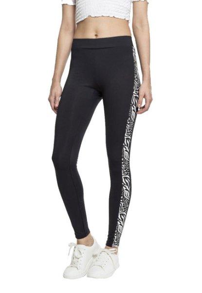 Urban Classics női Side Stripe Zoo leggings, fekete