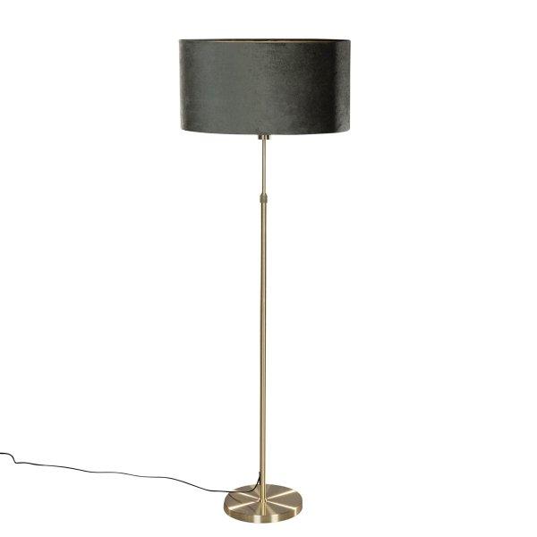 Vloerlamp goud met ovale velours kap groen 50cm - Parte