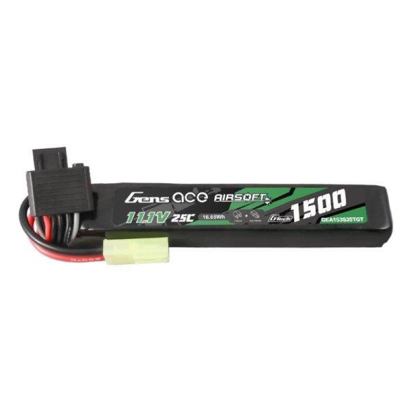 Gens ace G-Tech 25C 1500mAh 3S1P 11.1V Airsoft Gun Lipo Battery with Tamiya