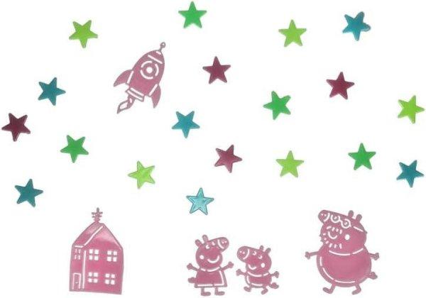 Peppa malacka Fényes Falmatrica Csillagokkal<strong style="color:
red;">Peppa Pig Glow in the Dark Wall Decal Stars</strong>