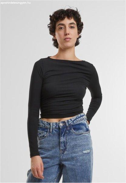 Urban Classics Ladies Ruffled Super Slim Longsleeve black