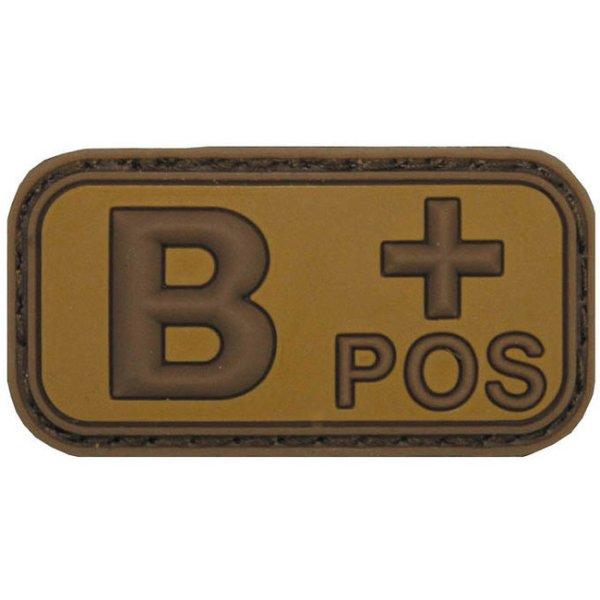 MFH vércsoport tapasz 3D, B pozitív khaki 5x2,5cm