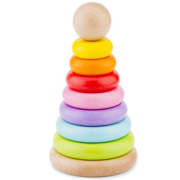 Szivárvány toronyépítő fakarikák - montessori torony játék New Classic
Toys