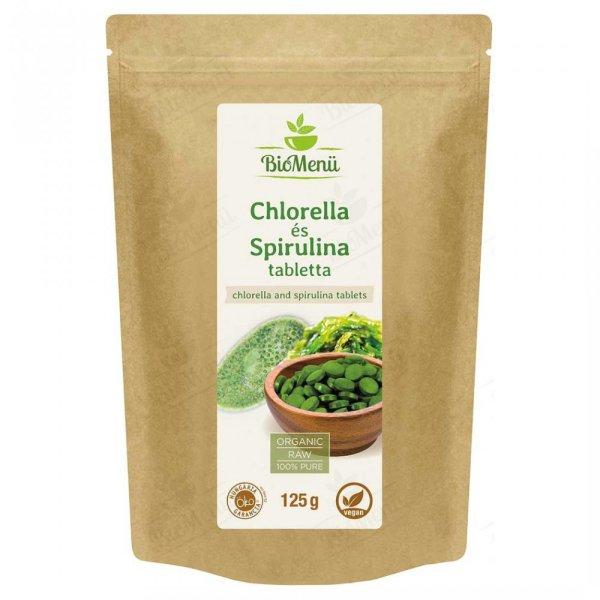 BioMenü BIO Chlorella és Spirulina tabletta 125g (~250 db)