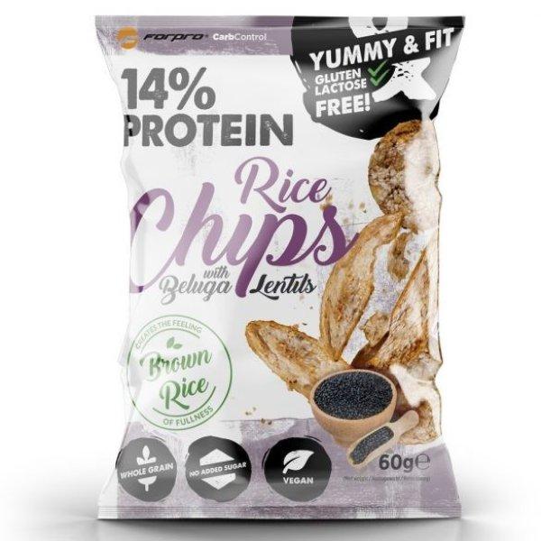 Forpro 14% Protein Rice Chips with beluga lentils 1 karton (60gx18db)