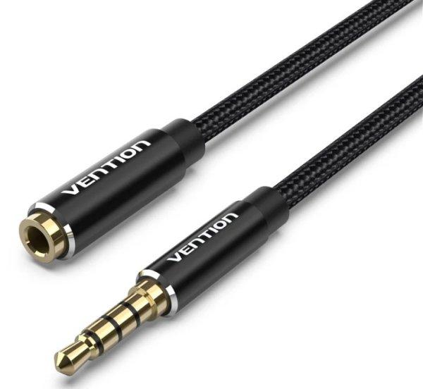 Vention 3.5mm jack/M -> 3.5mm/F , (hosszabbító,audio,fekete), 5m, kábel