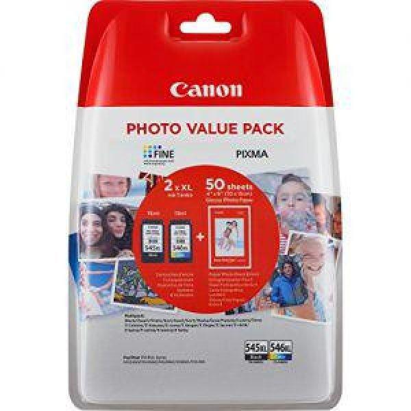 Canon PG-545XL/CL-546XL eredeti tintapatron fekete/színes multipack + 50 lap
fotópapír