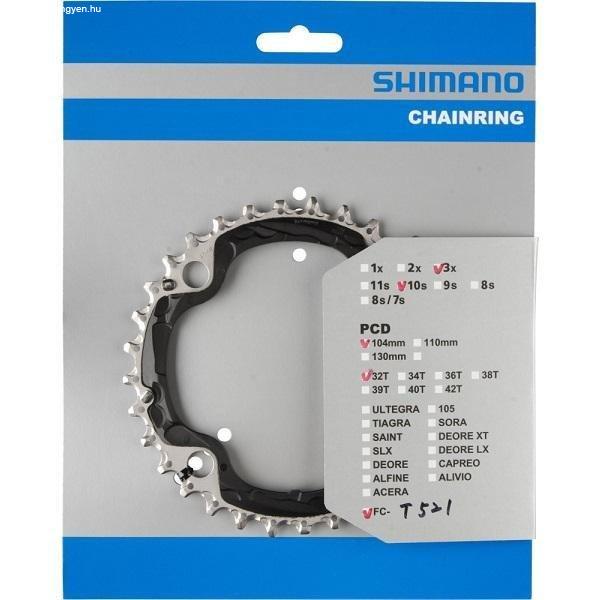 Lánckerék 32F Shimano FCT521 fekete 3×10 PCD 104mm