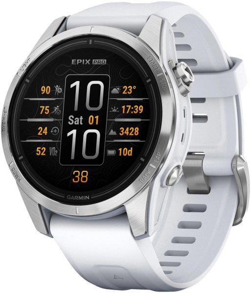 Garmin epix™ Pro (Gen 2) – Standard Edition | 42 mm +
térkép Topo Czech PRO Silver / Whitestone Band 010-02802-01