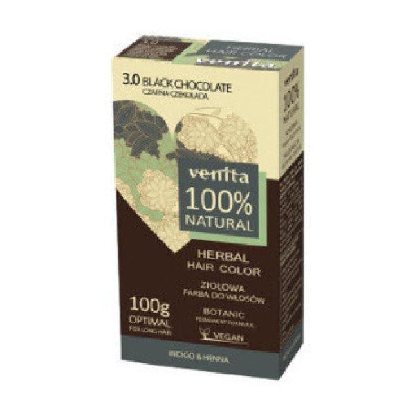 Venita 100% natural gyógynövényes hajfesték 3.0 fekete csokoládé 100 g