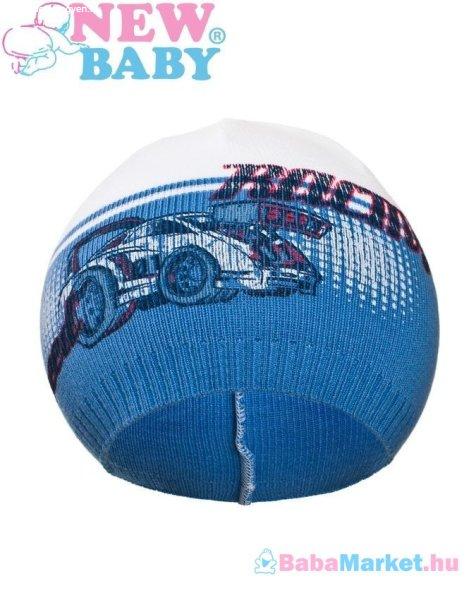Gyerek őszi sapka - New Baby Racing sötét kék 110 (4-5 éves)