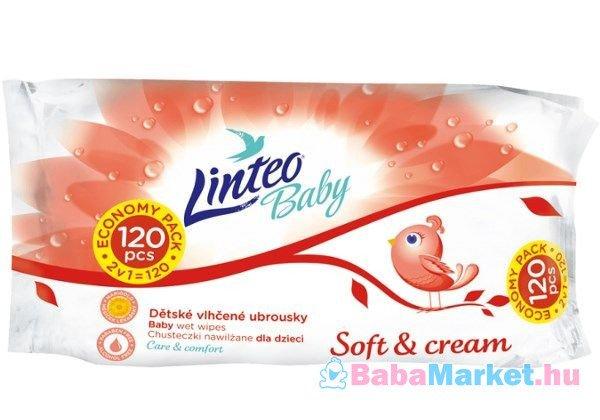 Nedves törlőkendő - Linteo Baby 120 db Soft and cream