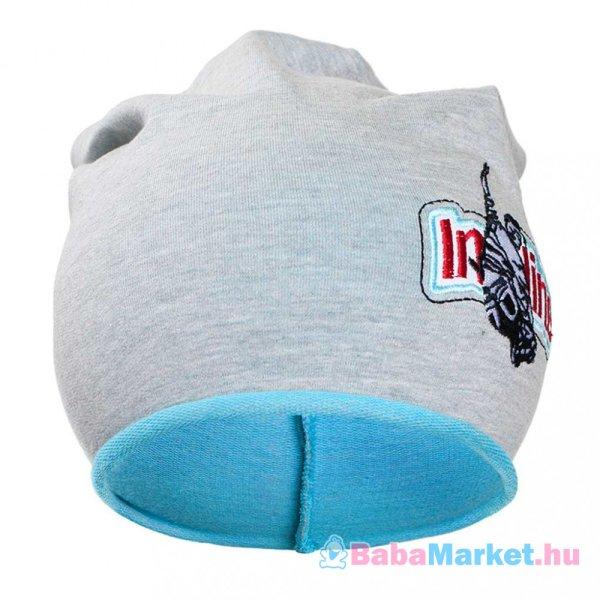 Gyerek őszi sapka New Baby In-line szürke - türkiz 110 (4-5 éves)