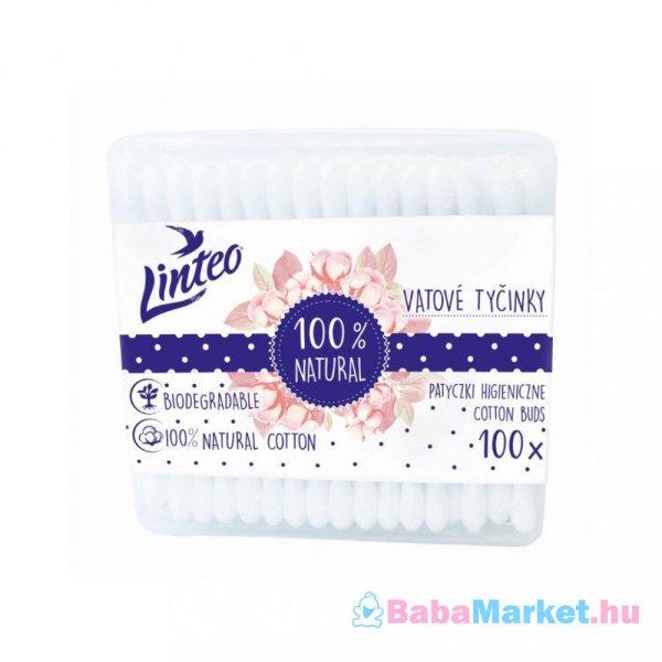 Papír fültisztító pálcika 100% natural Linteo 100 db dobozban