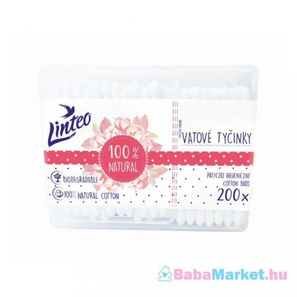 Papír fültisztító pálcika 100% natural Linteo 200 db dobozban