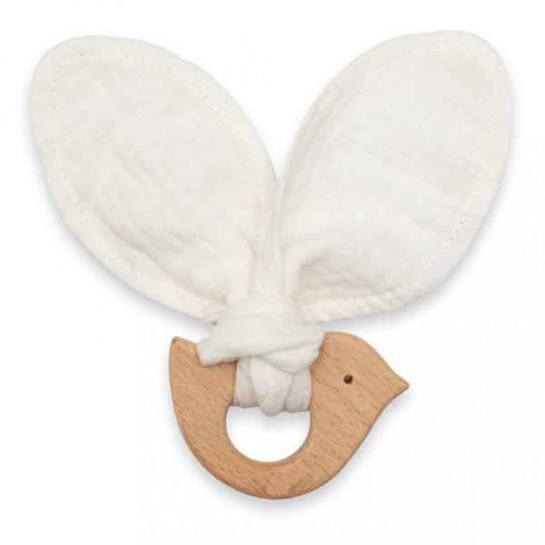 Baba rágóka madárral New Baby Bird white