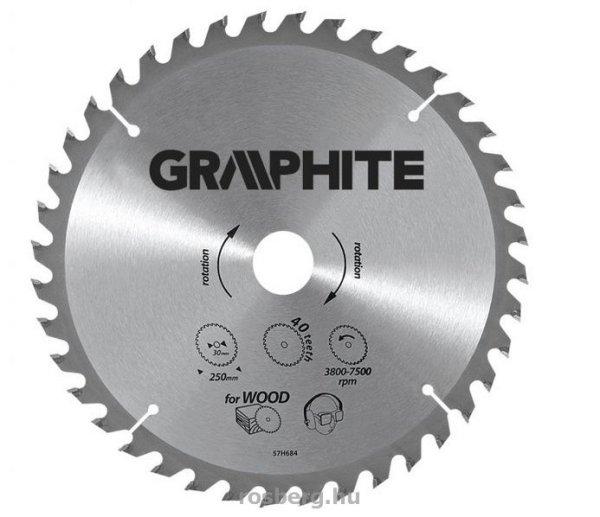 GRAPHITE körfűrészlap 160x30 x 2,8/2 Z18 57H656 (3 db szűkítőgyűrűvel
20, 25.4, 16-ra)