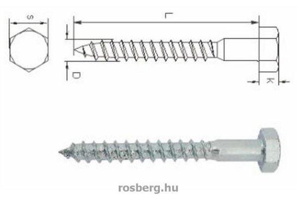 Állványcsavar horg. 5x 40 FRIULSIDER /200db a rend.egység /