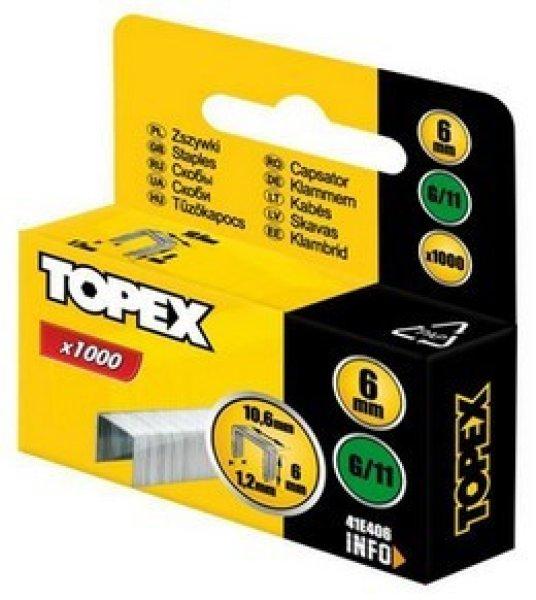 TOPEX tűzőkapocs 41E406 6 mm/1000 db