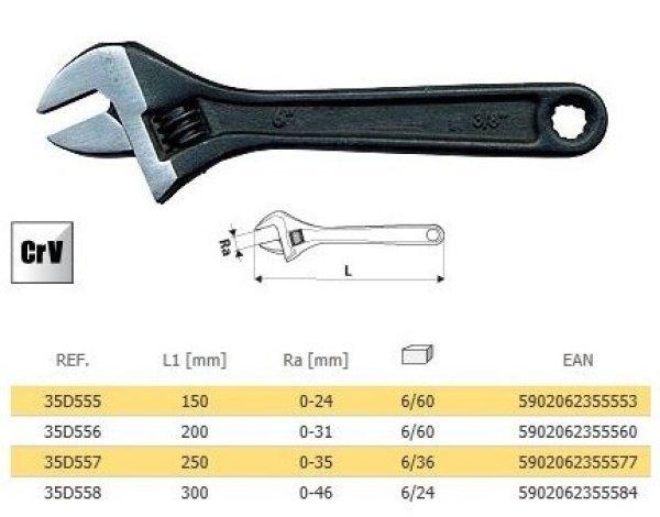 TOPEX állítható csavarkulcs 200 mm 35D556 