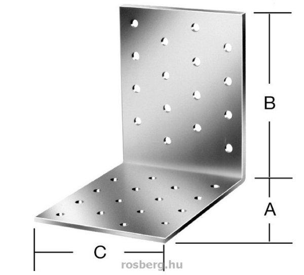 VORMANN derékszögű lemez 100x100x60 mm (50 db/csomag) 70943 