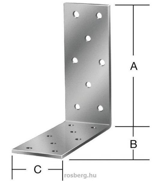 VORMANN derékszögű lemez 100x100x40 mm (100 db/csomag) 71085 