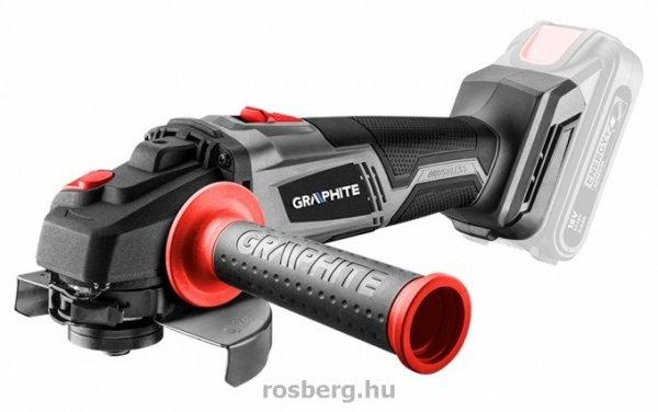 GRAPHITE akkus sarokcsiszoló 58G026 ENERGY-18V 125 MM SZÉNKEFE MENTES AKKU
NÉLKÜL 