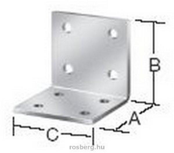 VORMANN derékszögű lemez 40x40x40 mm (100db/csomag) 70904 