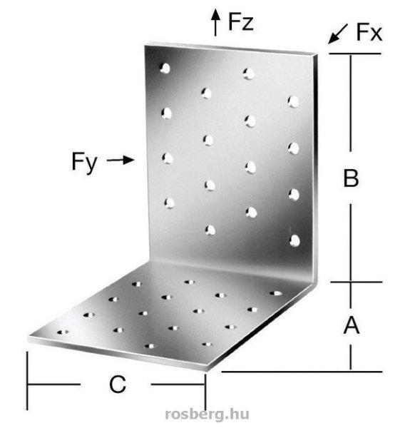 VORMANN derékszögű lemez 60x60x60 mm (50db/csomag) 70937 