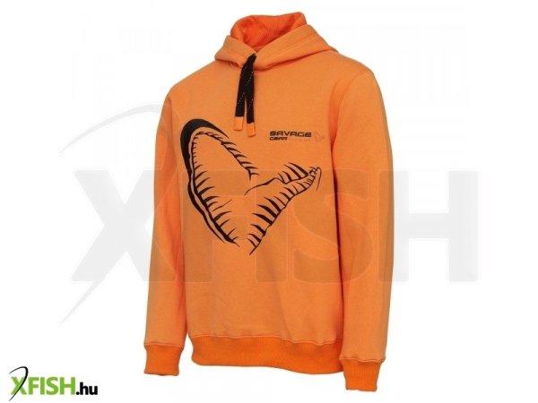 Savage Gear Mega Jaw Hoodie Sun Orange Horgász Pulóver Xl