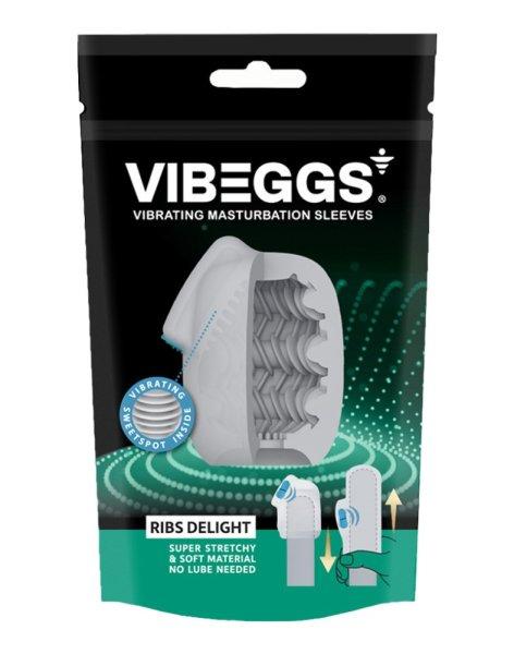  VIBEGGS - Ribs Delight - Vibrating Masturbation Sleeve - White 