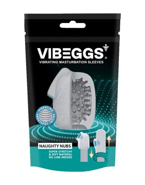  VIBEGGS - Naughty Nubs - Vibrating Masturbation Sleeve - White 