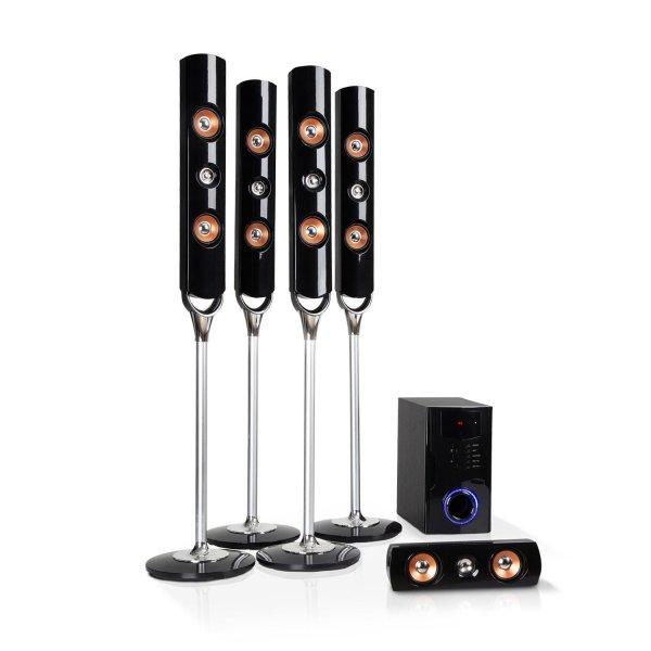 Auna Areal Nobility, 5.1 csatornás surround hangfal rendszer, 120 W RMS, BT
3.0, USB, SD, AUX