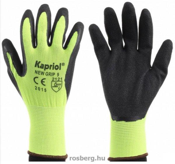 KAPRIOL védőkesztyű 128036,128037 new grip, sárga-fekete 9-10