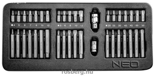 NEO bithegy készlet 40 részes, tartóval 84-236 1/2", 3/8"