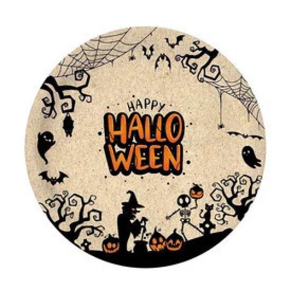 Halloween mintás natúr tányér 23 cm-es 10 db/cs