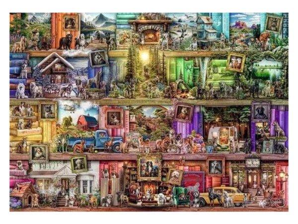 Puzzle 1000 db - Kutyus könyvtár