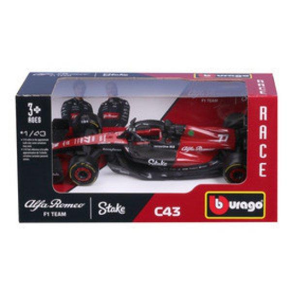 Bburago 1/43 F1 versenyautó - Alfa Romeo Stake C43 #77 (Vatteri Bottas)