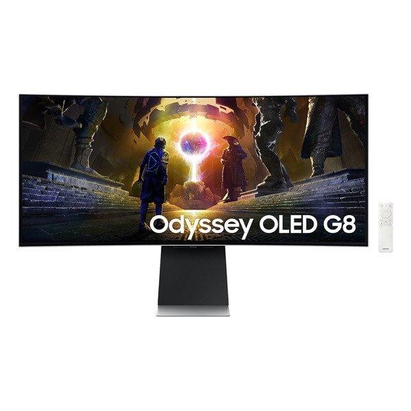 SAMSUNG Ívelt Gaming OLED monitor 34" G85SD, 3440x1440, 21:9, 250cd/m2,
0.03ms, DP/HDMI/WiFi/BT, hangszóró, távirányító