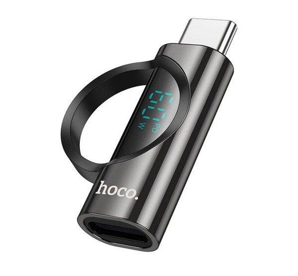 HOCO UA32A adapter (Lightning aljzat - Type-C, adatátvitel és töltés, LED
kijelző) FEKETE