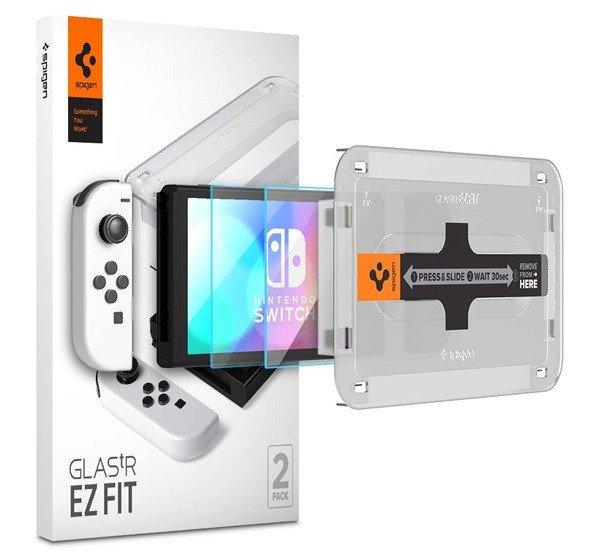 Spigen "Glas.tR EZ FIT" Nintendo Switch OLED tempered kijelzővédő
fólia felhelyező kerettel (2db)