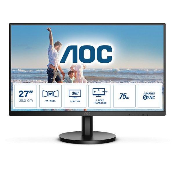 AOC VA monitor 27" Q27B3MA, 2560x1440, 16:9, 250cd/m2, 4ms,
2xHDMI/DisplayPort, hangszóró