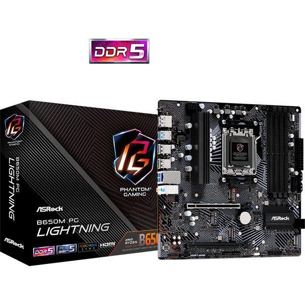 ASROCK Alaplap AM5 B650M PG LIGHTNING AMD B650, mATX