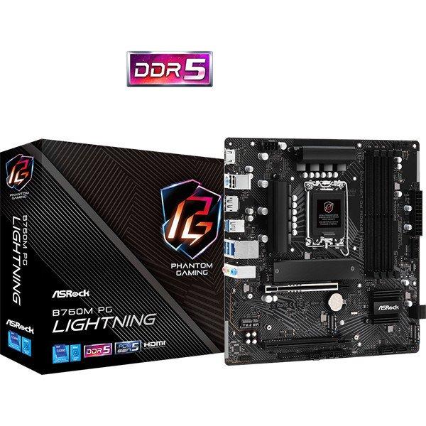 ASROCK Alaplap S1700 B760M PG LIGHTNING INTEL B760, mATX