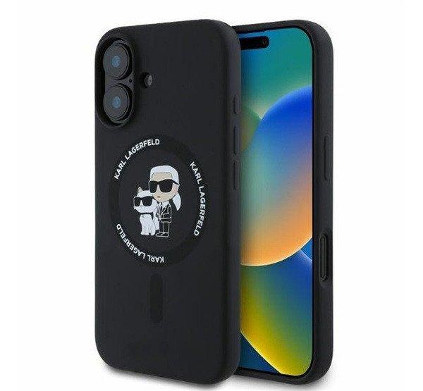 Karl Lagerfeld Silicone KC Heads Ring Apple iPhone 16 hátlap tok, fekete
KLHMP16SSCMKCRHK