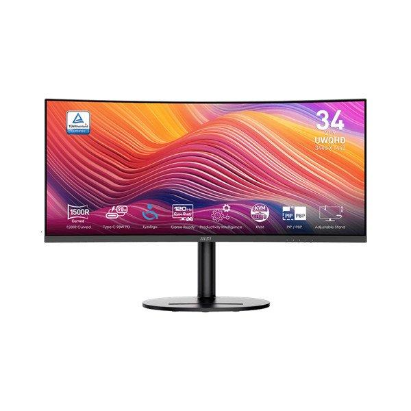 MSI Monitor Business Modern MD342CQP Ívelt 34" QHD, 3440x1440, 100Hz VA
21:9, 3000:1 CR, 300cd/m2, 4 ms, HDMI, DP, Black