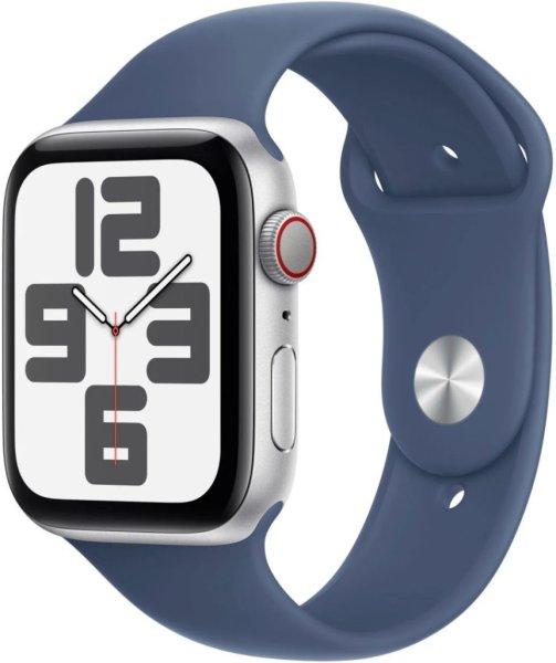 Apple Watch SE2 v3 GPS + Cellular 44mm Silver Alu Case with Denim Sport Band M/L