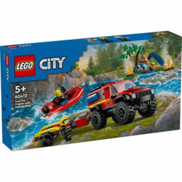 LEGO City Fire 60412 4X4 Tűzoltóautó mentőcsónakkal