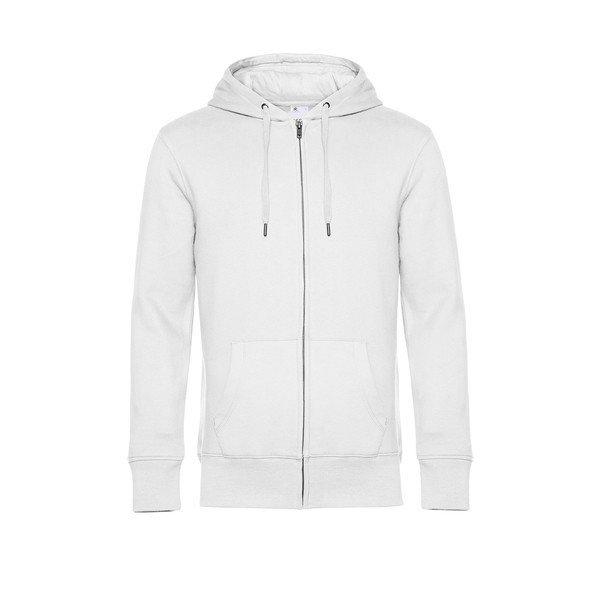B&C WU03K KING kapucnis, cipzáros pulóver FEHÉR S-3XL 