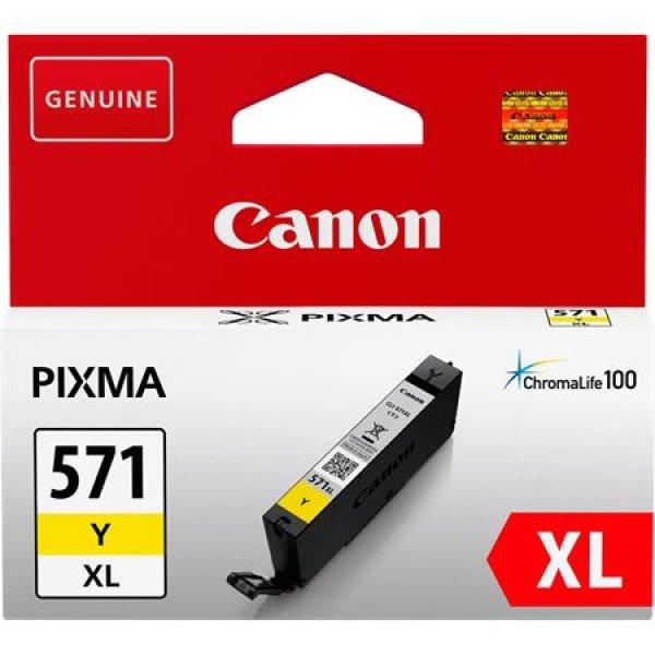 CLI-571YXL Tintapatron Pixma MG5750, 6850,7750 nyomtatókhoz, CANON, sárga, 11
ml